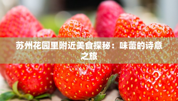 苏州花园里附近美食探秘：味蕾的诗意之旅